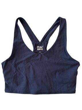 PacSun PAC 1980 Ribbed Racerback Tank Sports Bra Navy Blue Size Small